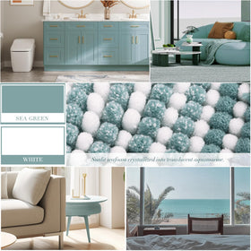 BSICPRO bath mat non-slip back keeps rug steady on bathroom floors.