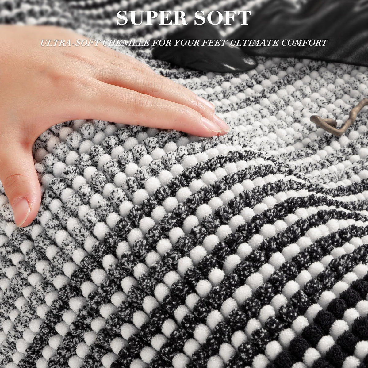 BSICPRO bath rug set 16x24 offers cushioned foot comfort after showers.