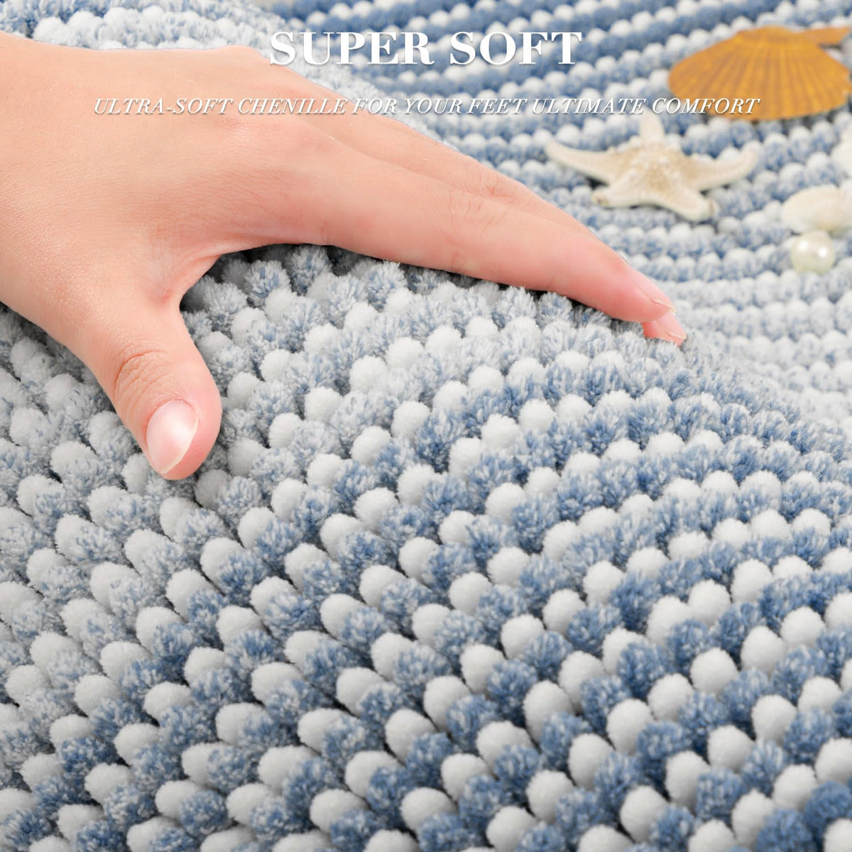 BSICPRO bath rug 20x47 shows non-slip backing for safer bathroom steps.
