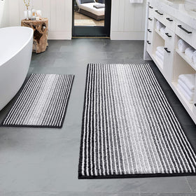 BSICPRO bathroom rug 20x47 soft plush closeup for cozy feet and quick moisture absorption.