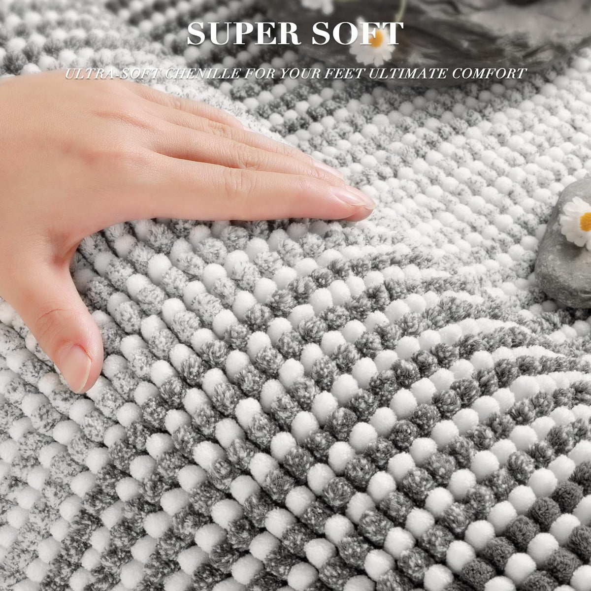 BSICPRO chenille close-up showing dense pile for softness and comfort after showers