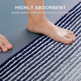 BSICPRO machine-washable bath rug stays soft after washes