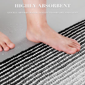 BSICPRO machine-washable bath rug set stays vibrant after multiple washes.