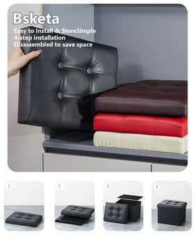 Bsketa ottoman with durable-wood-base supports daily family use.