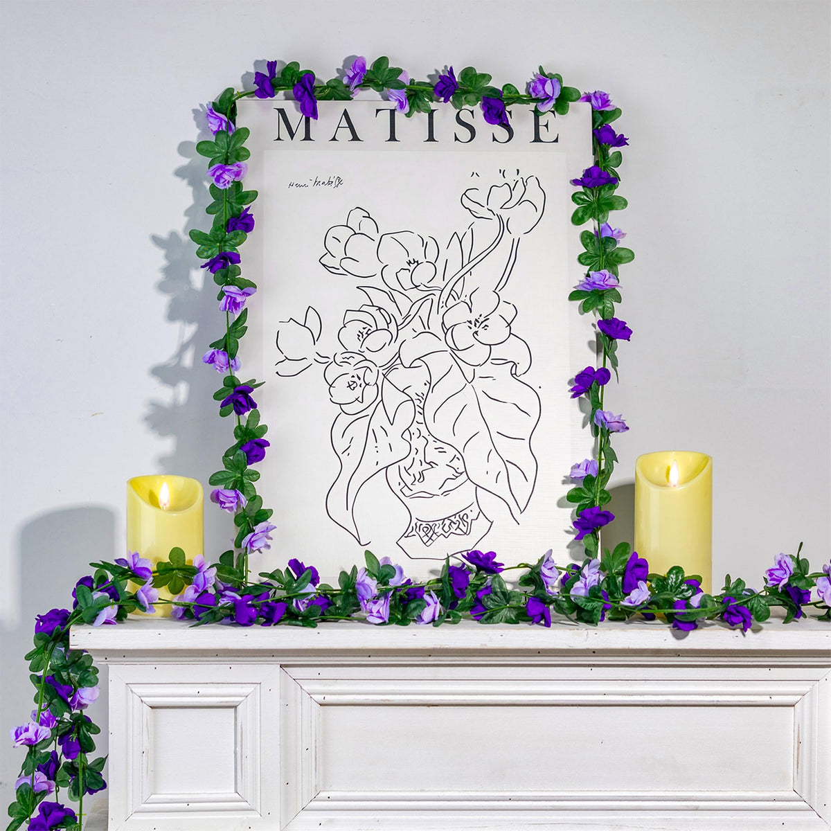 BSMYBO festive patio rose garland brightens outdoor gatherings
