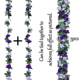 BSMYBO purple rose garland close-up shows rich petals and texture