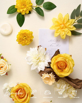 BSMYBO reusable yellow silk florals for seasonal decorating and keepsakes.