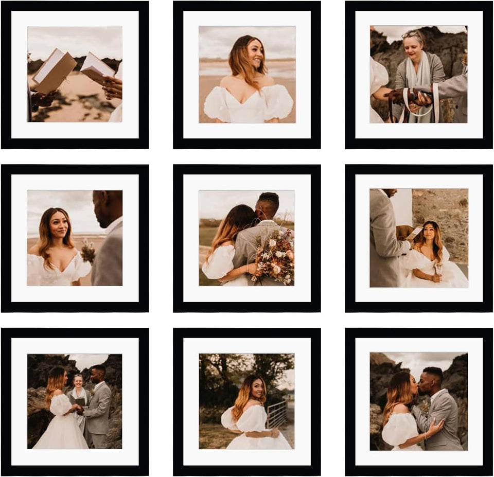 BSRHOME 10x10 frame set on wall ready for a collage display.
