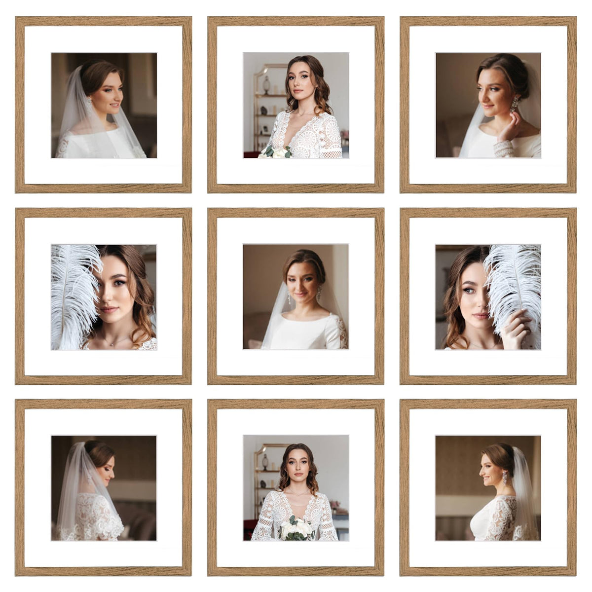 BSRHOME 12x12 frame collage on wall with secure latches for easy swapping