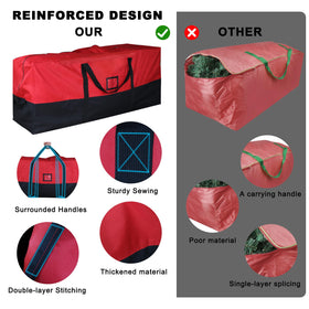 BSTGE double zippers allow wide opening for easy placement and removal of the tree.