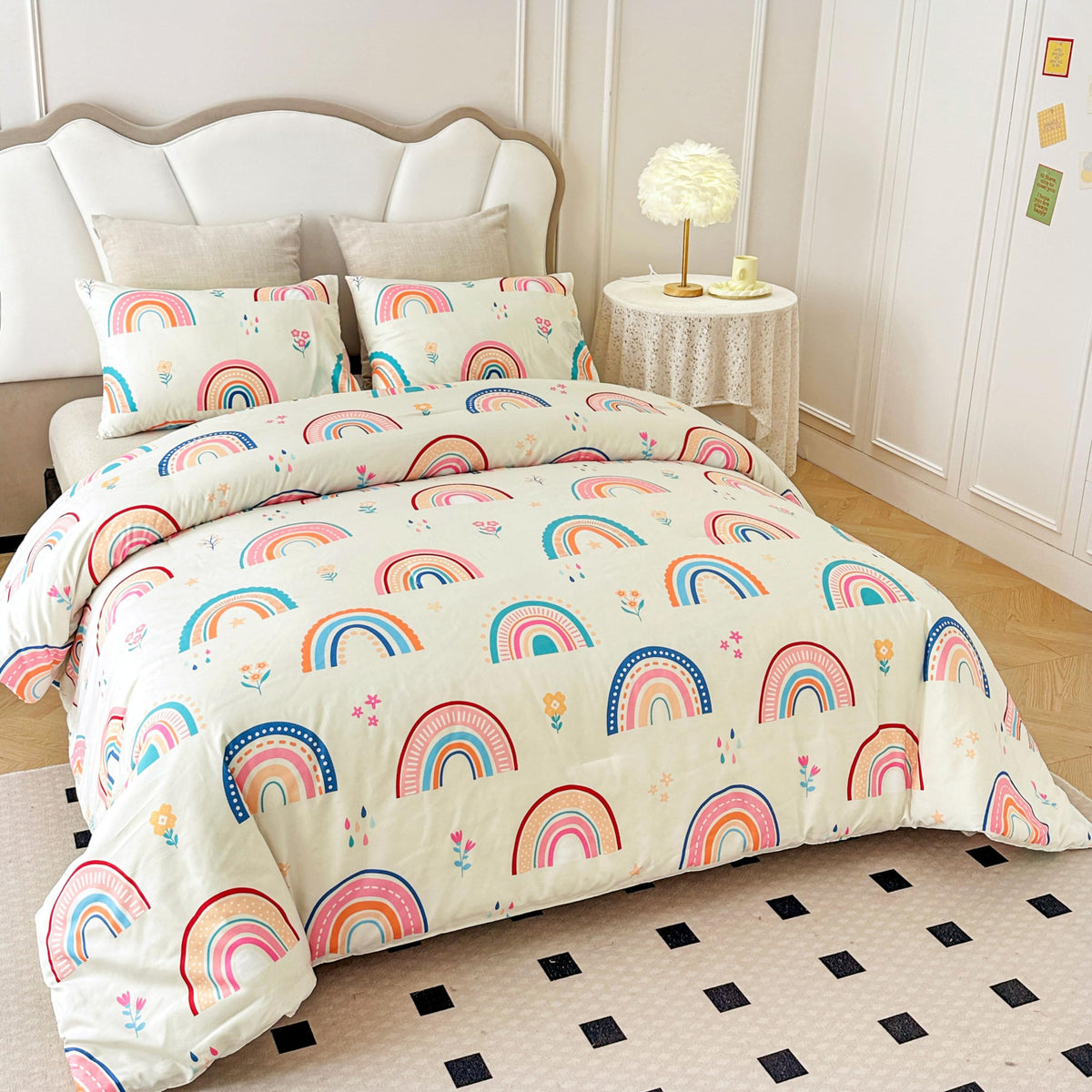 Btargot 3D-printed rainbow design highlights unique style for a kid-friendly bedroom.