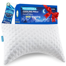 btasleeep side-sleeper curve pillow supports shoulder space for comfortable side sleeping.