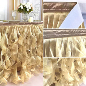 BTF Home main cake table 6ft skirt creates clear flowing drape