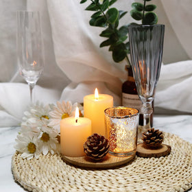 BTGLLAS holders on a wedding table create warm, inviting ambiance.