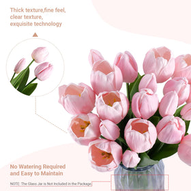 BTHM DSGN pink tulips with 3D-printed realism, safe for families