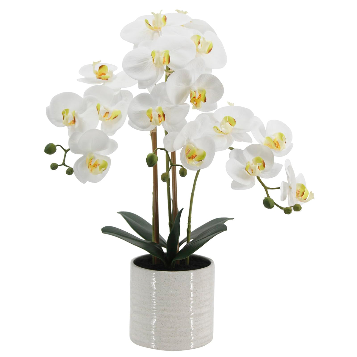 BTHM DSGN artificial orchid in pot with oversized blossoms for lifelike home decor