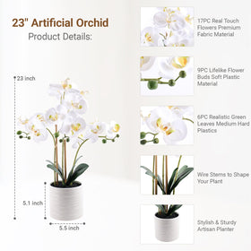 BTHM DSGN Phalaenopsis silk orchid close-up shows real touch petals for elegant centerpieces