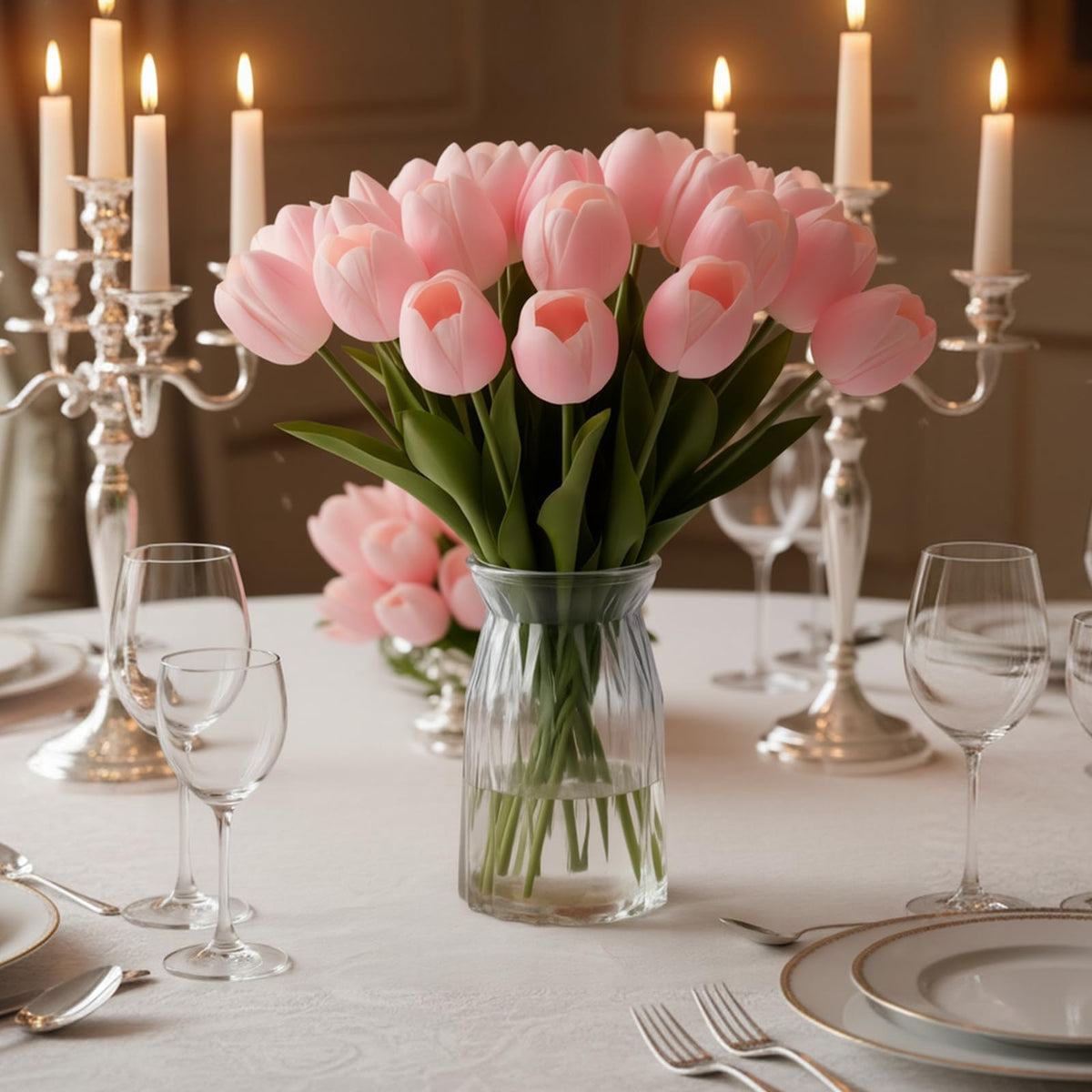 BTHM DSGN pink faux tulips for bedrooms brighten living spaces