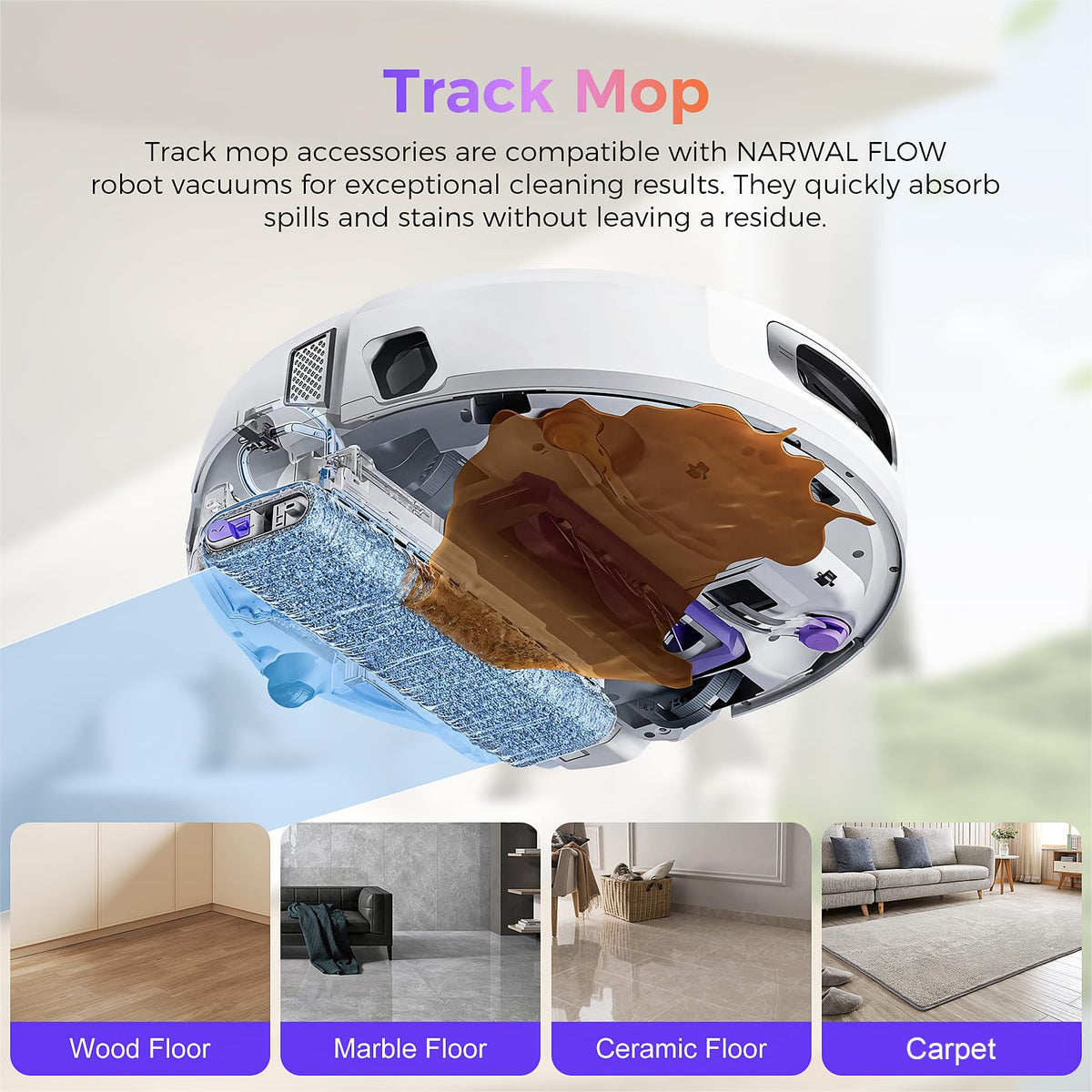 BTRSOLUS Narwal Flow anti tangling side brush protects floors with TPU tips
