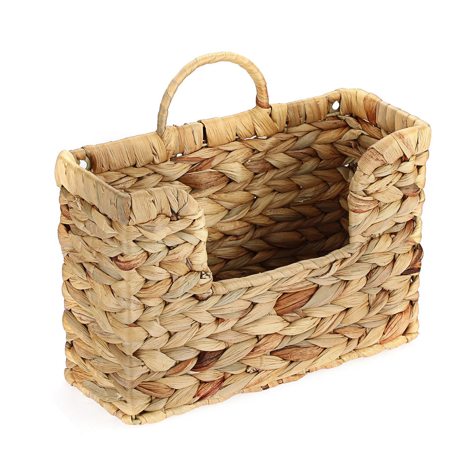 BTSKY water hyacinth magazine holder wall-mounted to declutter your living room.