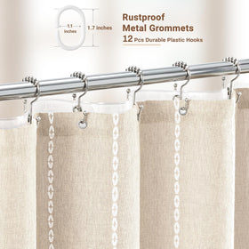 BTTN Curtain size 72x72 inches fits most baths