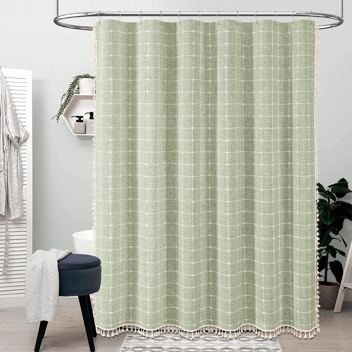 BTTN linen-blend fabric close-up shows rich texture and premium feel.