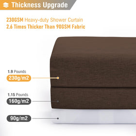 BTTN shower curtain with 12 rust-proof grommets for durable hanging.