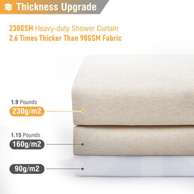 BTTN cream-beige curtain adds a soft, luxury hotel vibe to your bathroom.