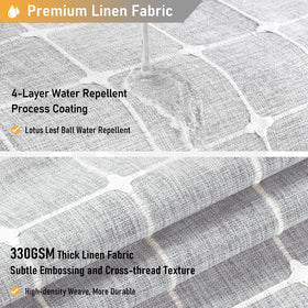 BTTN curtain measures 72 by 72 inches for versatile shower fits.