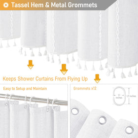 BTTN curtain dimensions 72x84 inches fit most tubs and showers.