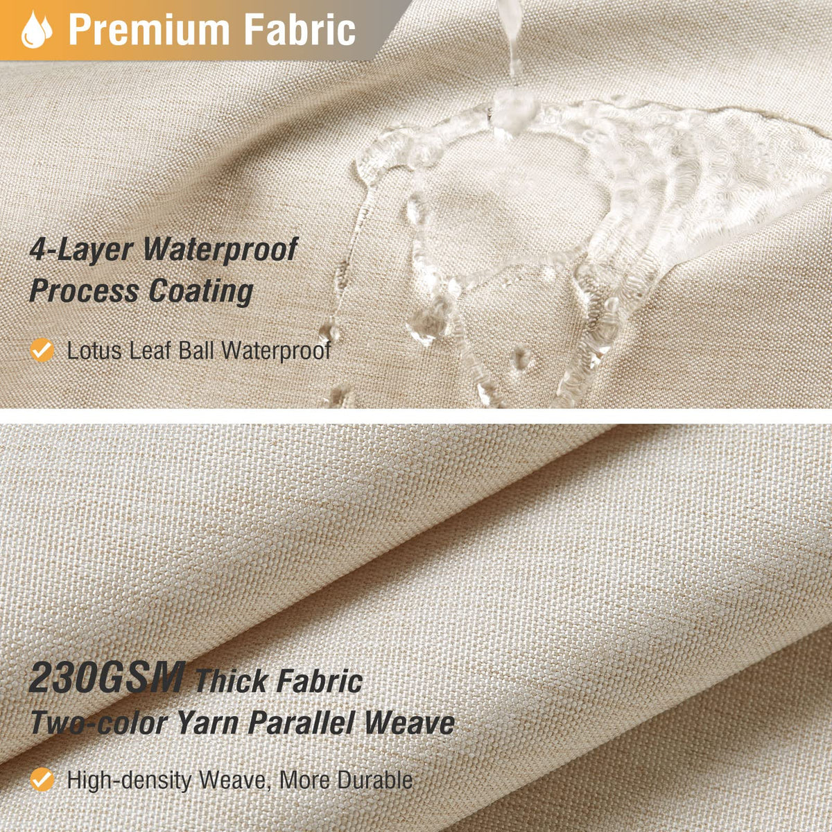 BTTN curtain with water-resistant fabric helps droplets roll off, keeping your shower area dry.