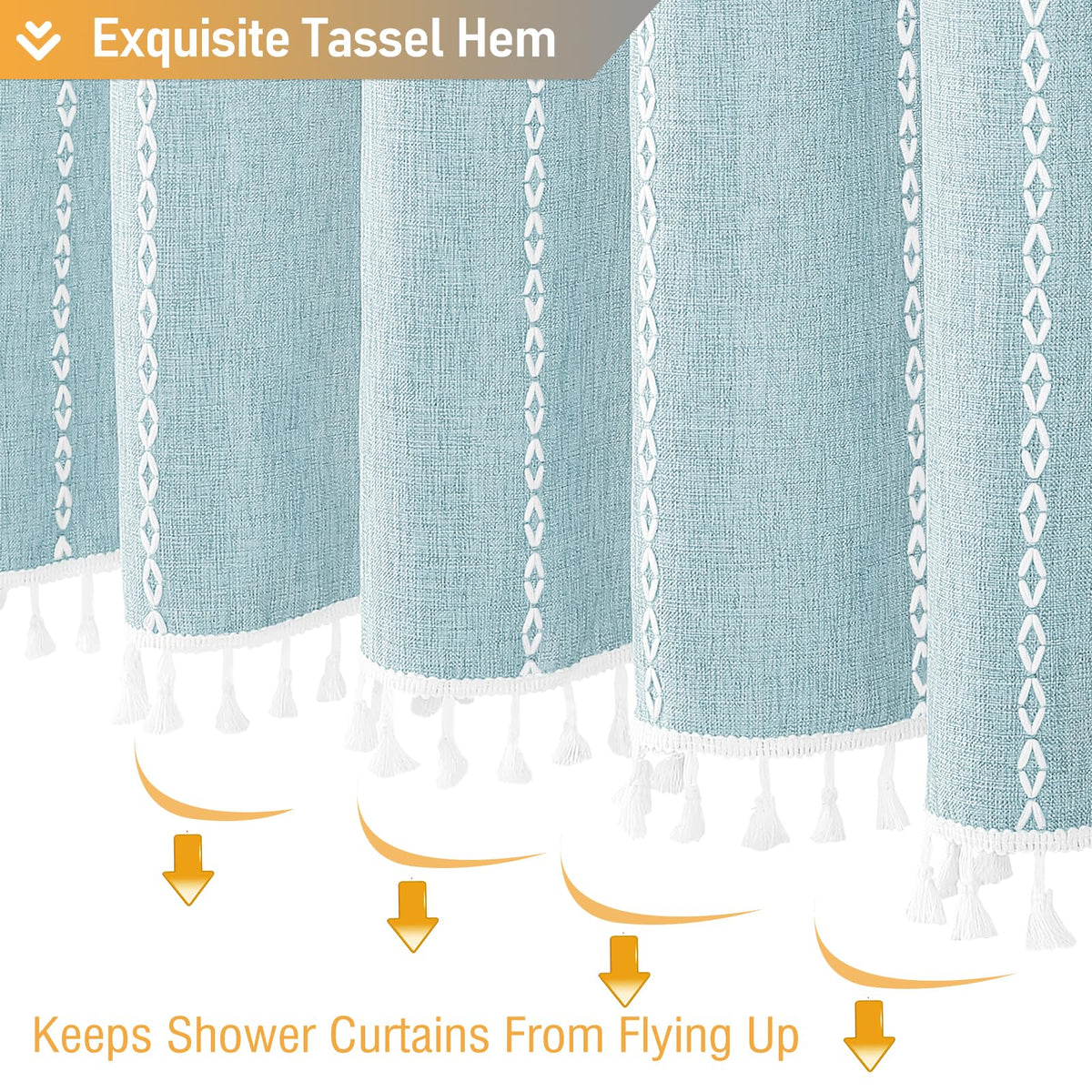 BTTN fog-blue color brings calm styling to contemporary bathrooms.