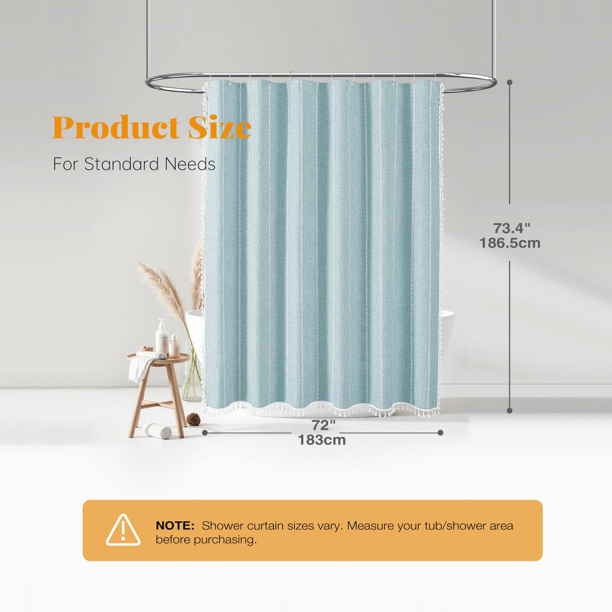 BTTN tassel accents and heavy fabric help maintain privacy and minimize curtain movement.