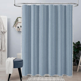 BTTN linen blend close-up weave highlights premium texture in any bathroom.