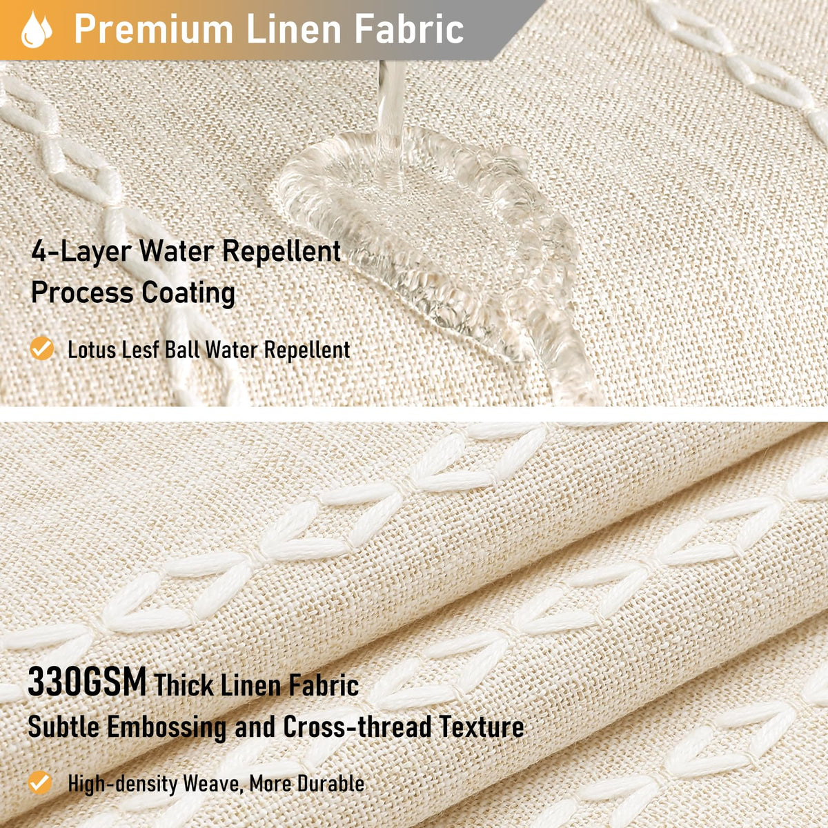 BTTN curtain measures 72 by 78 inches for standard showers.
