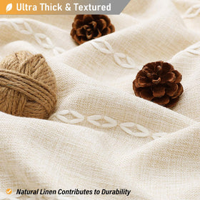 BTTN linen blend fabric provides plush, durable daily use.