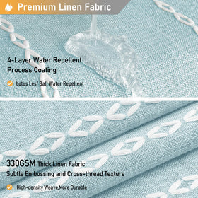 BTTN heavy-duty weave with a water-repellent finish helps droplets roll away.