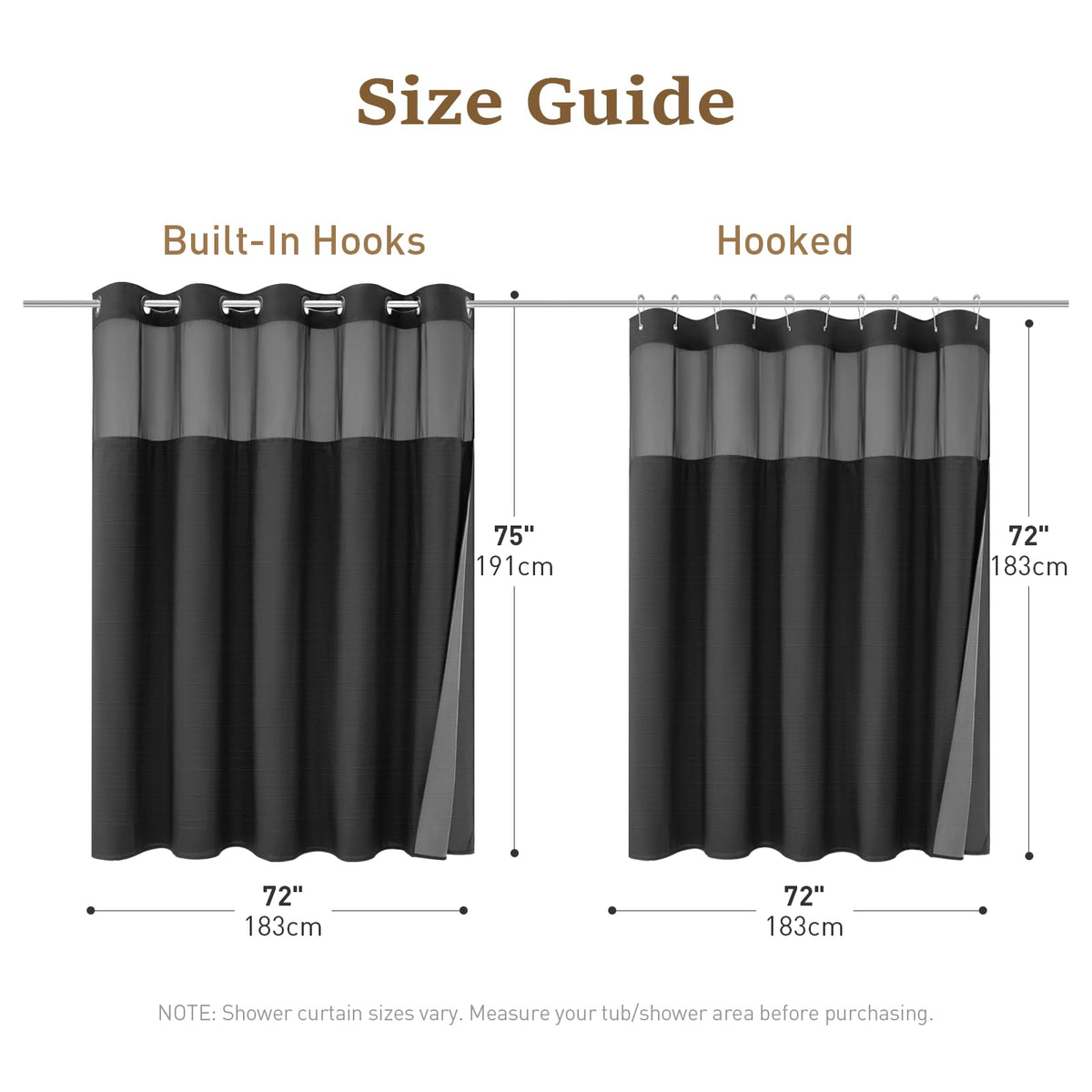 BTTN snap-in inner liner with magnets keeps curtain aligned.