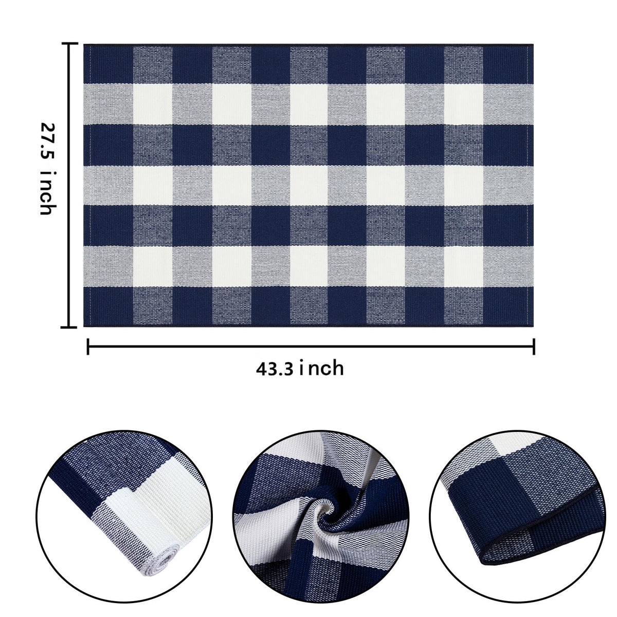 BUAGETUP buffalo plaid layered doormat welcomes guests on the front porch.