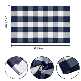 BUAGETUP buffalo plaid layered doormat welcomes guests on the front porch.