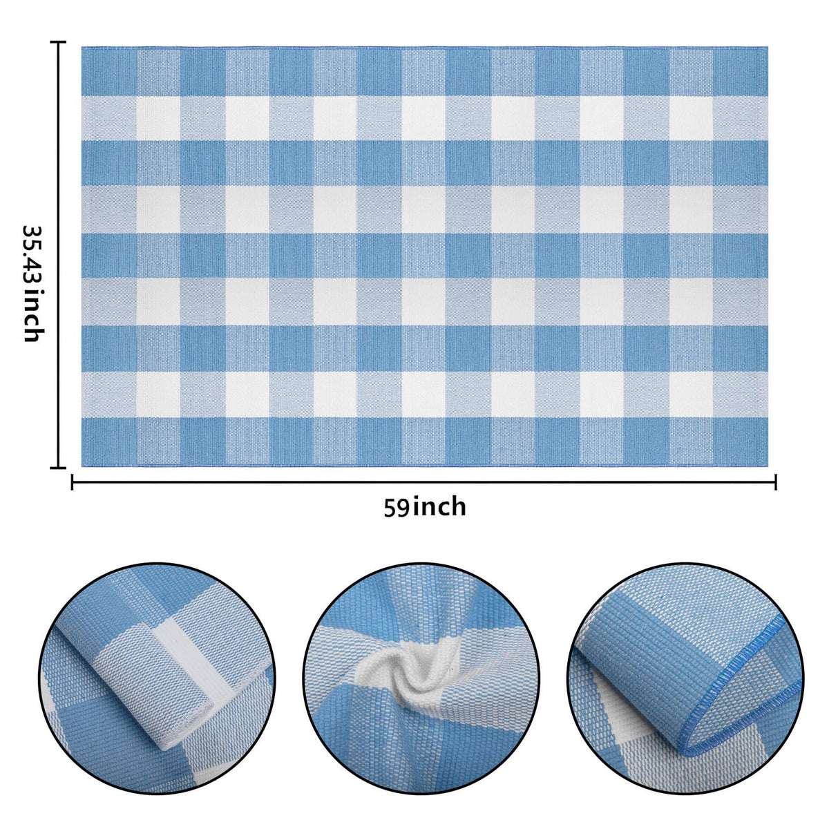 BUAGETUP buffalo plaid layered doormat with hello welcome motif for entryway.
