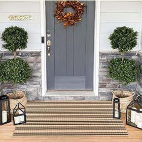 BUAGETUP easy-clean front porch mat handles daily traffic.