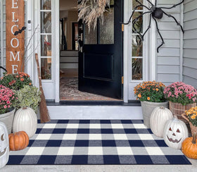 BUAGETUP farmhouse decor rug for indoor or outdoor placement.