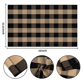 BUAGETUP buffalo plaid front door mat adds warm farmhouse charm to entry.
