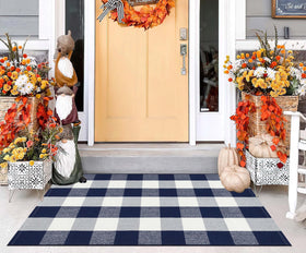 BUAGETUP front porch entryway rug enhances curb appeal and organization.