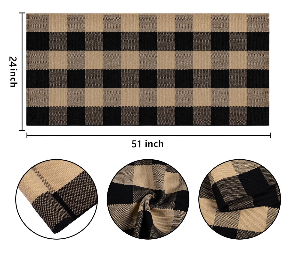 BUAGETUP Front Porch Rug soft cotton material delivers comfortable underfoot feel.