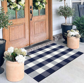 BUAGETUP hello welcome doormat layer offers versatile decor options.