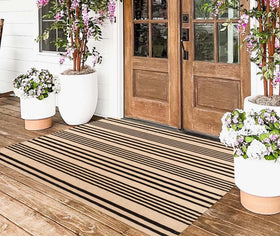 BUAGETUP indoor-outdoor rug fits entryways, patios, and living areas.