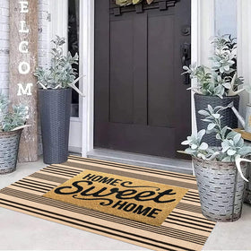 BUAGETUP machine-washable front-door rug eases cleaning routines.