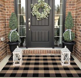 BUAGETUP outdoor rug for patio, easy-clean surface resists wear.
